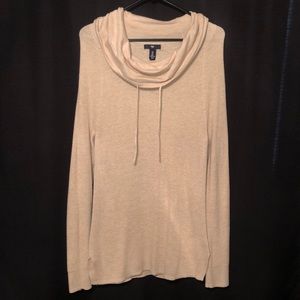 GAP cream cowl neck waffle knit sweater sz M